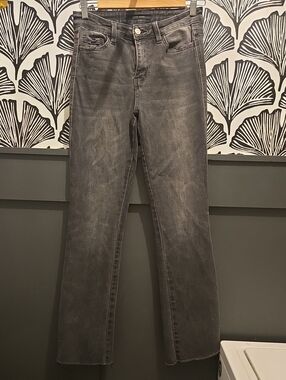 Flying Monkey High-Rise Washed Grey Straight Jeans
